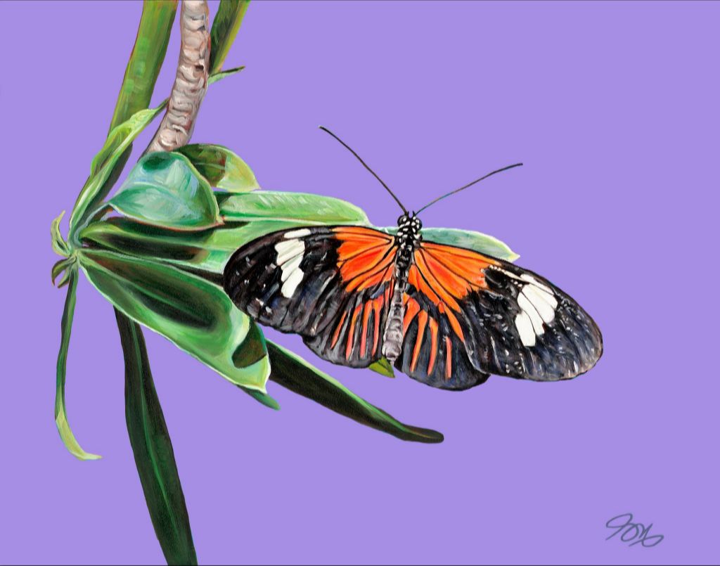 Striped Tiger on Violet