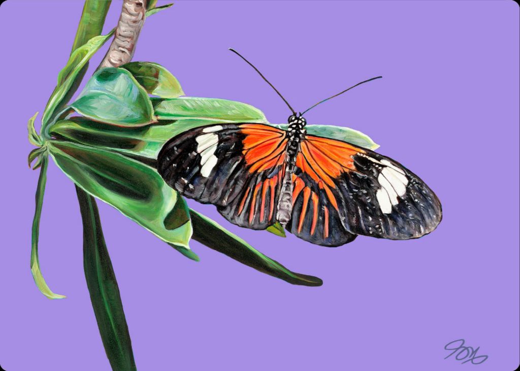 Striped Tiger on Violet