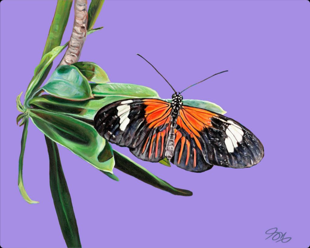 Striped Tiger on Violet