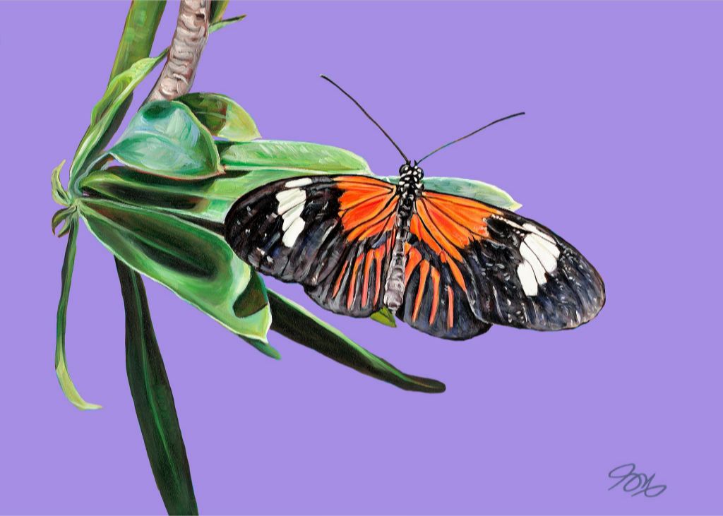 Striped Tiger on Violet