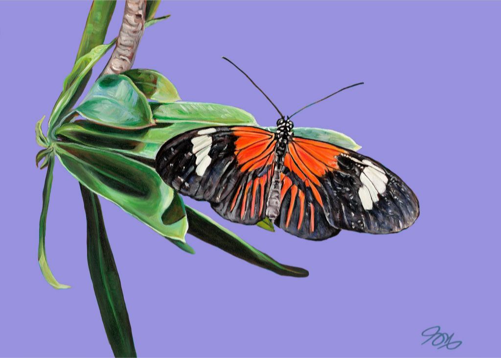 Striped Tiger on Violet