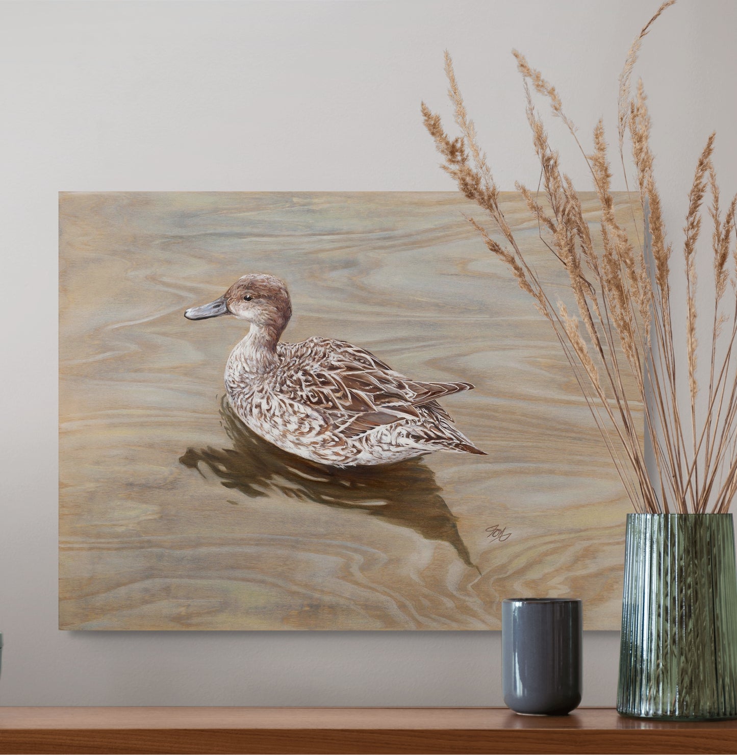 Mottled Duck on Birch